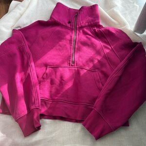 Lululemon sonic pink half-zip scuba hoodie
